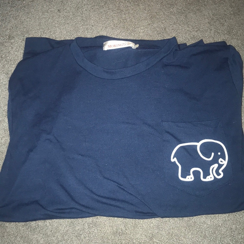 small navy ivory ella long sleeve top